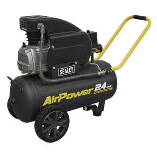 Sealey Air Compressor Sealey Direct Drive 24l 2hp 110v Air Compressor - 116psi (8bar) SAC2420E110V - Buy Direct from Spare and Square