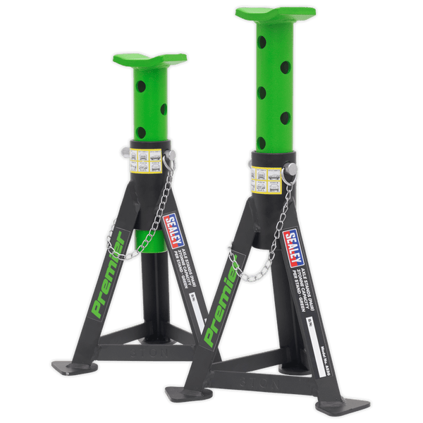 Sealey Axle Stands Axle Stands (Pair) 3 Tonne Capacity per Stand - Green-AS3G 5054511243284 AS3G - Buy Direct from Spare and Square