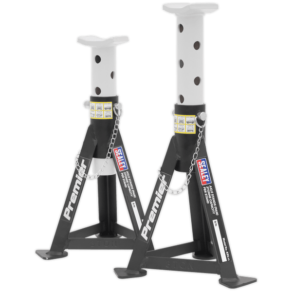 Sealey Axle Stands Axle Stands (Pair) 3 Tonne Capacity per Stand - White-AS3 5054511373967 AS3 - Buy Direct from Spare and Square