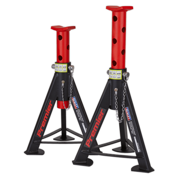 Sealey Axle Stands Axle Stands (Pair) 6 Tonne Capacity per Stand - Red-AS6R 5054511525489 AS6R - Buy Direct from Spare and Square
