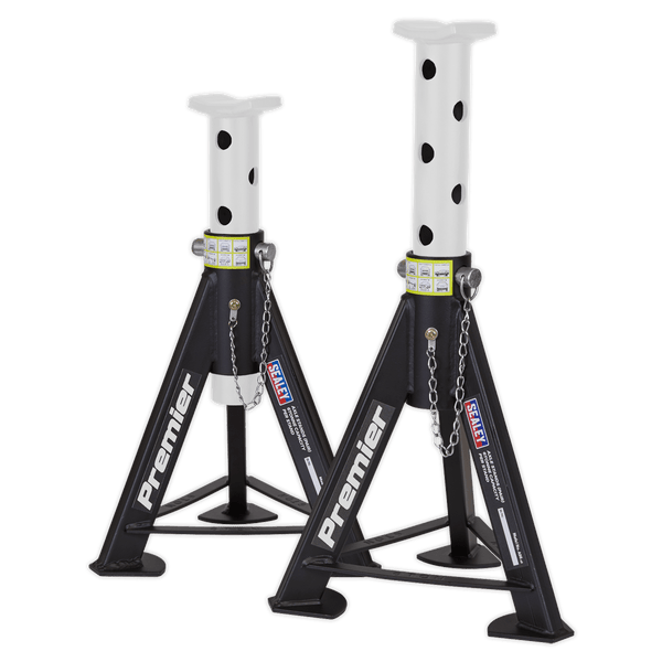 Sealey Axle Stands Axle Stands (Pair) 6 Tonne Capacity per Stand - White-AS6 5024209732307 AS6 - Buy Direct from Spare and Square