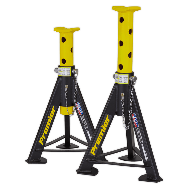 Sealey Axle Stands Axle Stands (Pair) 6 Tonne Capacity per Stand - Yellow-AS6Y 5054511525496 AS6Y - Buy Direct from Spare and Square