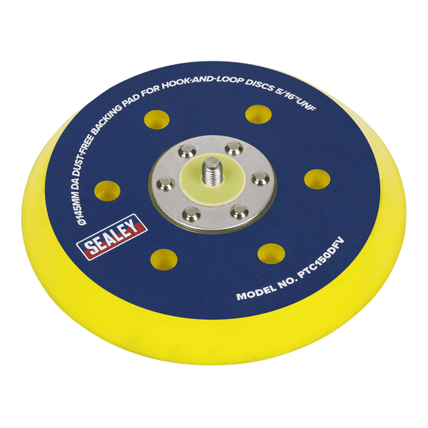 Sealey Backing Pads Ø145mm DA Dust-Free Backing Pad for Hook-and-Loop Discs 5/16"UNF-PTC150DFV 5051747592087 PTC150DFV - Buy Direct from Spare and Square