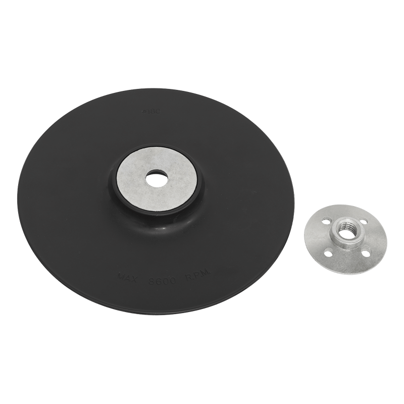 Sealey Backing Pads Ø180mm - M14 x 2mm Backing Pad-RBP180 5054630000225 RBP180 - Buy Direct from Spare and Square