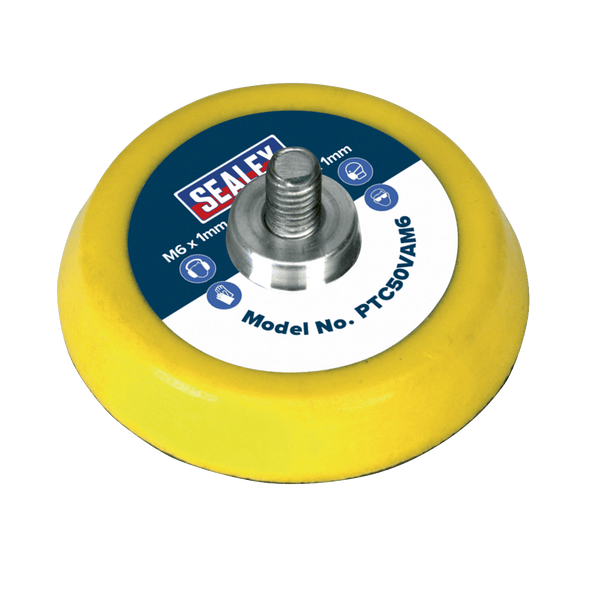 Sealey Backing Pads Ø50mm M6 x 1mm Hook-and-Loop Backing Pad-PTC50VAM6 5051747660823 PTC50VAM6 - Buy Direct from Spare and Square