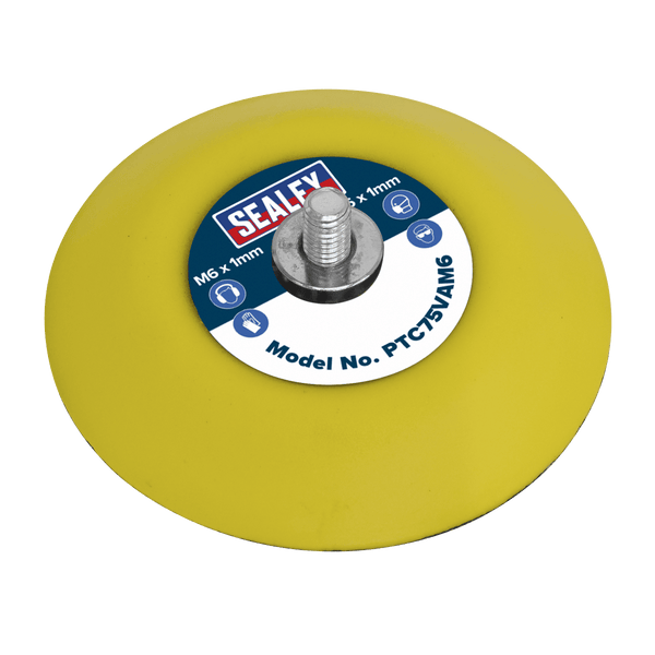 Sealey Backing Pads Ø71mm Hook-and-Loop Backing Pad M6 x 1mm-PTC75VAM6 5051747672673 PTC75VAM6 - Buy Direct from Spare and Square