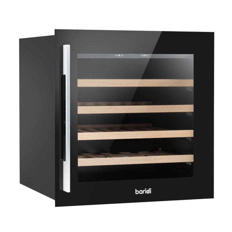 Sealey Baridi 60cm Built-In 36 Bottle Wine Cooler with Beech Wood Shelves and Internal LED Light, Black 5056514614177 DH206 - Buy Direct from Spare and Square