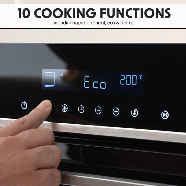 Sealey Baridi 60cm Built-In Fan Assisted, Single, Integrated 10 Function Electric Oven, Touchscreen Controls, 72L Capacity, Black/Stainless Steel 5056514614115 DH200 - Buy Direct from Spare and Square