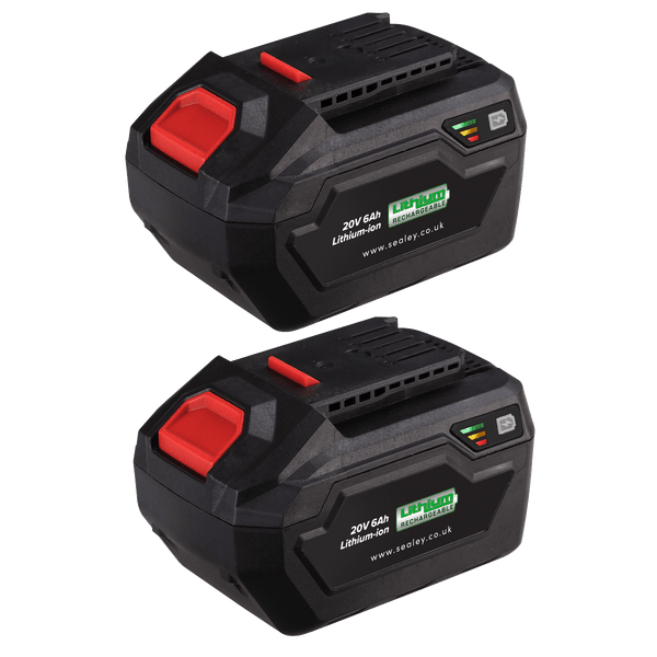 Sealey Battery Genuine Sealey Battery Pack For SV20 Range - 6Ah Batteries - Pack of 2 BK06 - Buy Direct from Spare and Square