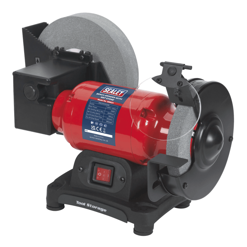 Sealey Bench Grinders Ø150mm Bench Grinder with Ø200mm Wet Stone 250W-SM521 5051747727427 SM521 - Buy Direct from Spare and Square