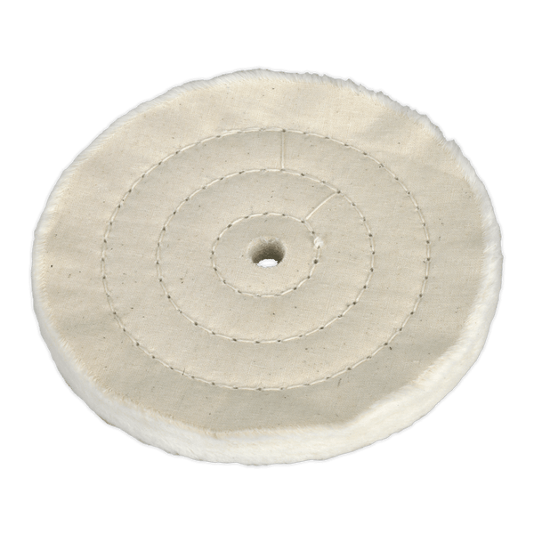 Sealey Buffing Wheels Ø150 x 13mm Buffing Wheel Ø16mm Bore - Fine-BG150BW 5024209990479 BG150BW - Buy Direct from Spare and Square