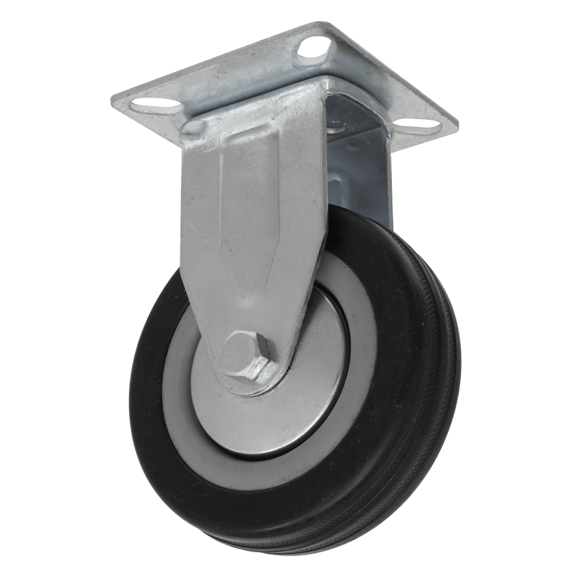 Sealey Castor Wheels 4pc Castor Wheel Combo - Fixed & Swivel Plate Ø100mm-SCWCOMBO2 5054630331428 SCWCOMBO2 - Buy Direct from Spare and Square