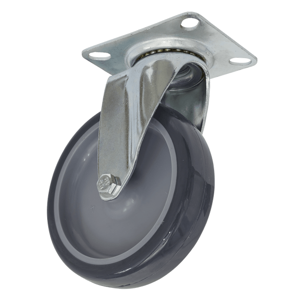 Sealey Castor Wheels Ø100mm Castor Wheel Swivel Plate-SCW2100SP 5054511761733 SCW2100SP - Buy Direct from Spare and Square