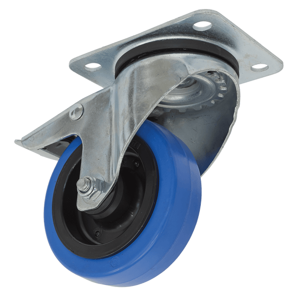 Sealey Castor Wheels Ø100mm Castor Wheel Swivel Plate with Total Lock-SCW3100SPL 5054511762884 SCW3100SPL - Buy Direct from Spare and Square