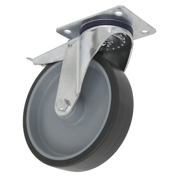 Sealey Castor Wheels Ø100mm Medium-Duty Thermoplastic Swivel Castor Wheel with Total Lock - Trade-SCW2100SPLEM 5054630025013 SCW2100SPLEM - Buy Direct from Spare and Square