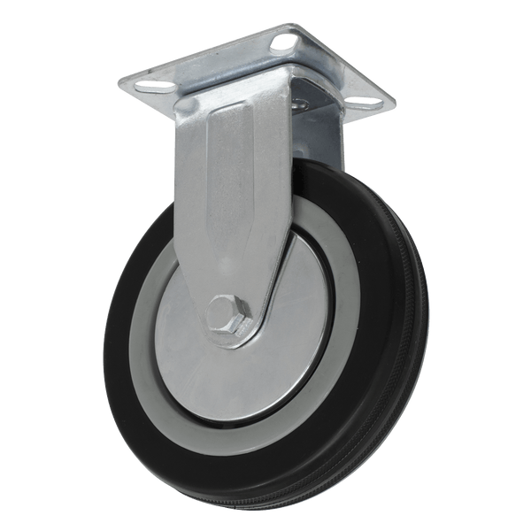 Sealey Castor Wheels Ø125mm Castor Wheel Fixed Plate-SCW1125FP 5054511772487 SCW1125FP - Buy Direct from Spare and Square