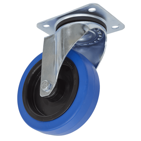 Sealey Castor Wheels Ø125mm Castor Wheel Swivel Plate-SCW3125SP 5054511759198 SCW3125SP - Buy Direct from Spare and Square