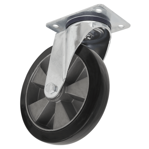 Sealey Castor Wheels Ø125mm Heavy-Duty Rubber Swivel Castor Wheel - Trade-SCW5125SPEM 5054630025747 SCW5125SPEM - Buy Direct from Spare and Square