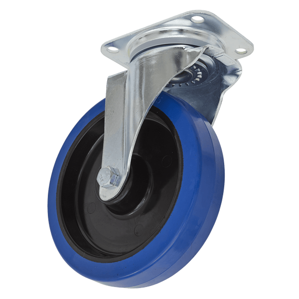 Sealey Castor Wheels Ø200mm Castor Wheel Swivel Plate-SCW3200SP 5054511759228 SCW3200SP - Buy Direct from Spare and Square