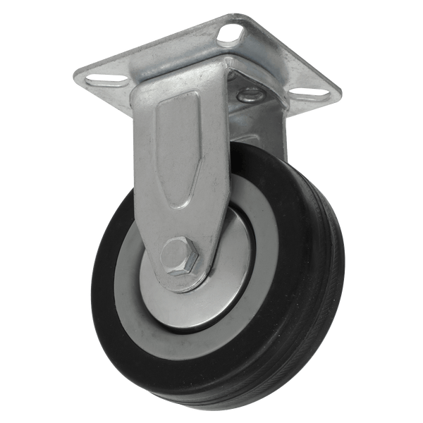 Sealey Castor Wheels Ø75mm Castor Wheel Fixed Plate-SCW175FP 5054511761764 SCW175FP - Buy Direct from Spare and Square