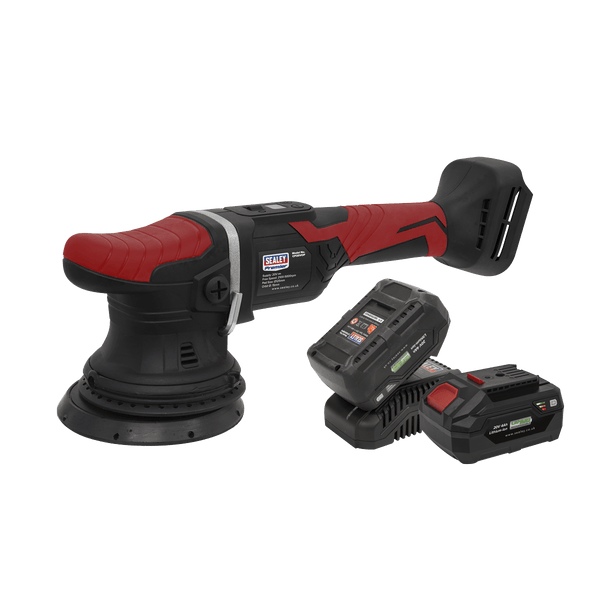 Sealey Cordless Orbital Polisher Kit 20V 4Ah SV20 Series Ø125mm 5054511962345 CP20VOPKIT - Buy Direct from Spare and Square