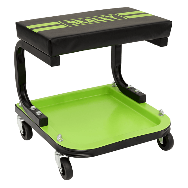 Sealey Creepers & Seats Mechanic's Utility Seat - Hi-Vis Green-SCR9HV 5054630101694 SCR9HV - Buy Direct from Spare and Square