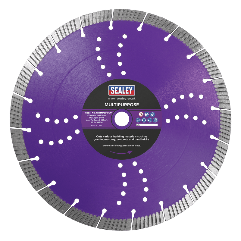 Sealey Cutting Discs Multipurpose Cutting Dry/Wet Use Ø300mm-WDMP300/20 5054630024313 WDMP300/20 - Buy Direct from Spare and Square