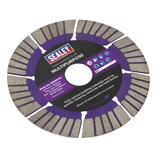Sealey Cutting Discs Ø115mm Multipurpose Cutting Disc Dry/Wet Use-WDMP115 5054630024511 WDMP115 - Buy Direct from Spare and Square