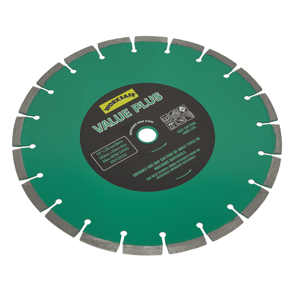 Sealey Cutting Discs Ø300 x 20mm Value Plus Diamond Blade-WDVP300/20 5055111207041 WDVP300/20 - Buy Direct from Spare and Square