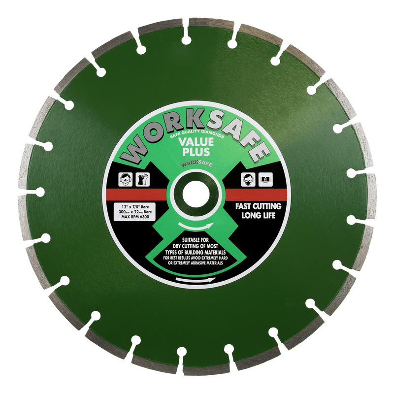 Sealey Cutting Discs Ø300 x 22mm Value Plus Diamond Blade-WDVP300/78 5055111207058 WDVP300/78 - Buy Direct from Spare and Square