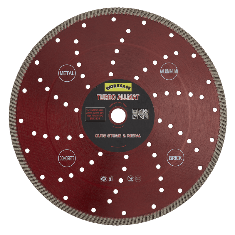 Sealey Cutting Discs Ø300 x Ø20mm Turbo Allmat Diamond Blade-WDTA300 5055257201491 WDTA300 - Buy Direct from Spare and Square