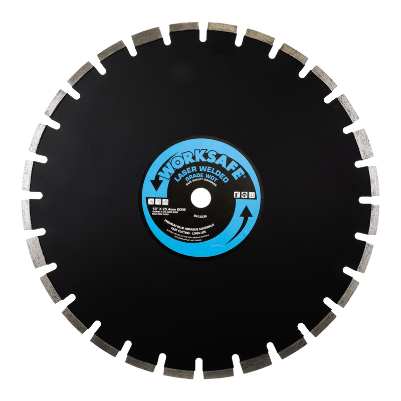 Sealey Cutting Discs Ø450 x 25mm Asphalt/Tarmac Diamond Blade-WDT450 5055111207621 WDT450 - Buy Direct from Spare and Square