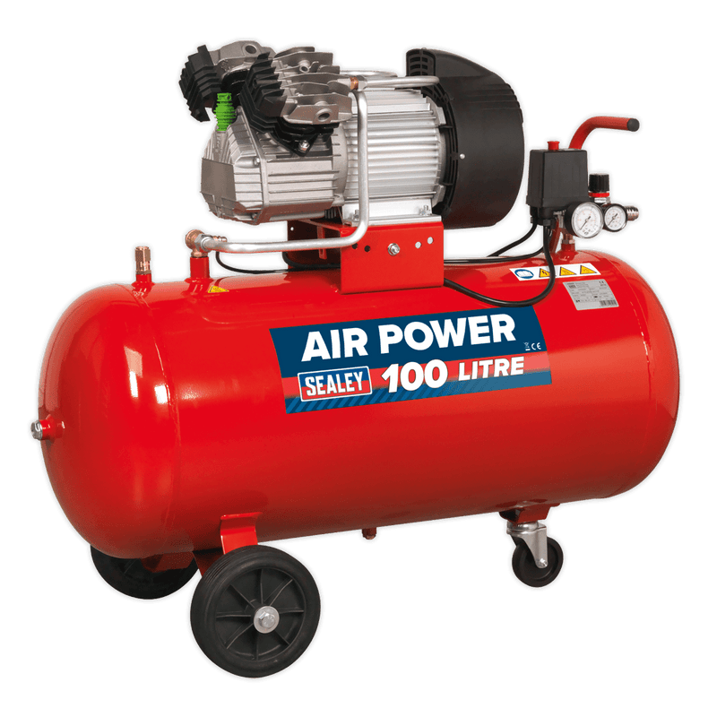 Sealey Direct Drive 100L V-Twin Direct Drive Air Compressor 3hp-SAC10030 5051747495012 SAC10030 - Buy Direct from Spare and Square