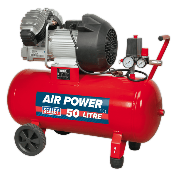 Sealey Direct Drive 50L V-Twin Direct Drive Air Compressor 3hp-SAC05030 5051747495005 SAC05030 - Buy Direct from Spare and Square