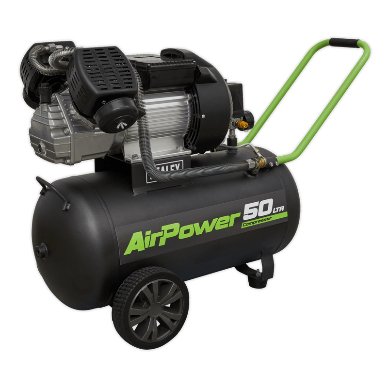 Sealey Direct Drive 50L V-Twin Direct Drive Air Compressor 3hp-SAC5030VE 5054511527957 SAC5030VE - Buy Direct from Spare and Square