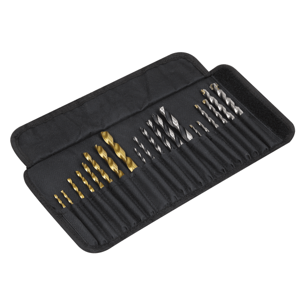Sealey Drill Bits & Sets 20pc 1/4"Hex Shank Assorted Drill Bit Set-AK4720 5054630017483 AK4720 - Buy Direct from Spare and Square