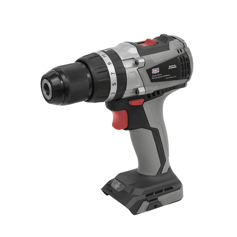 Sealey Drills 20V SV20 Series Ø13mm Brushless Combi Drill - Body Only-CP20VDDX 5054511619072 CP20VDDX - Buy Direct from Spare and Square