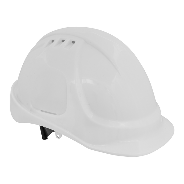 Sealey Ear & Head Protection Safety Helmet - Vented (White)-502W 5055111200509 502W - Buy Direct from Spare and Square