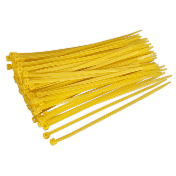 Sealey Electrical 200 x 4.4mm Yellow Cable Tie - Pack of 100-CT20048P100Y 5051747880160 CT20048P100Y - Buy Direct from Spare and Square