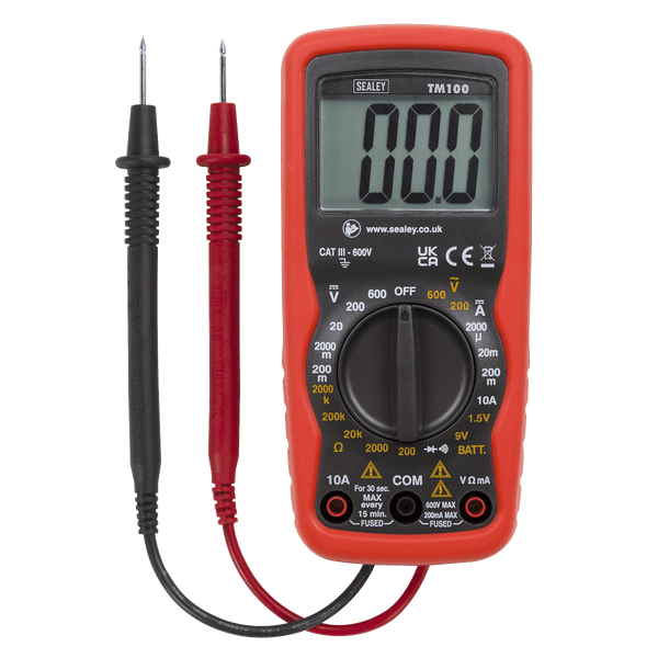 Sealey Electrics 6-Function Professional Digital Multimeter-TM100 5051747492936 TM100 - Buy Direct from Spare and Square