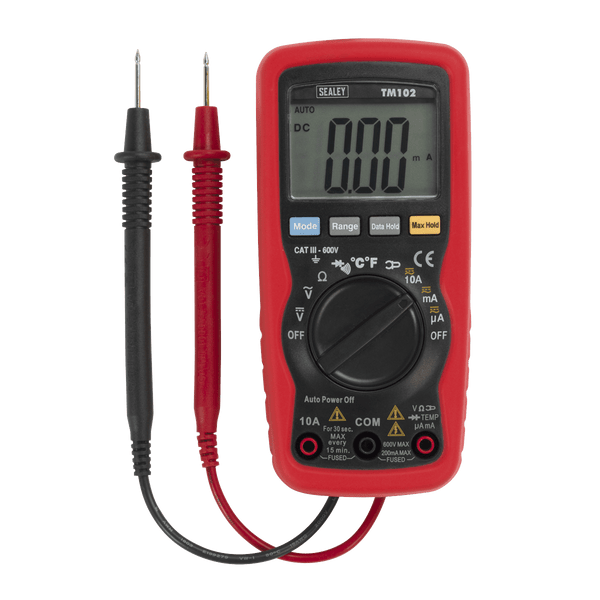 Sealey Electrics 8-Function Professional Auto-Ranging Digital Multimeter-TM102 5051747492912 TM102 - Buy Direct from Spare and Square