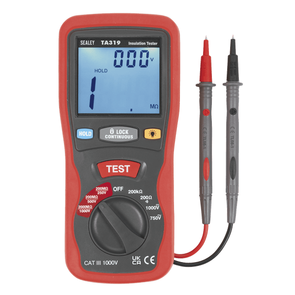 Sealey Electrics Digital Insulation Tester-TA319 5054630019869 TA319 - Buy Direct from Spare and Square