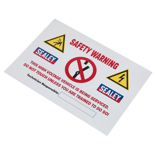 Sealey Electrics Hybrid/Electric Vehicle Warning Sign-HYBRIDSIGN 5054511234831 HYBRIDSIGN - Buy Direct from Spare and Square