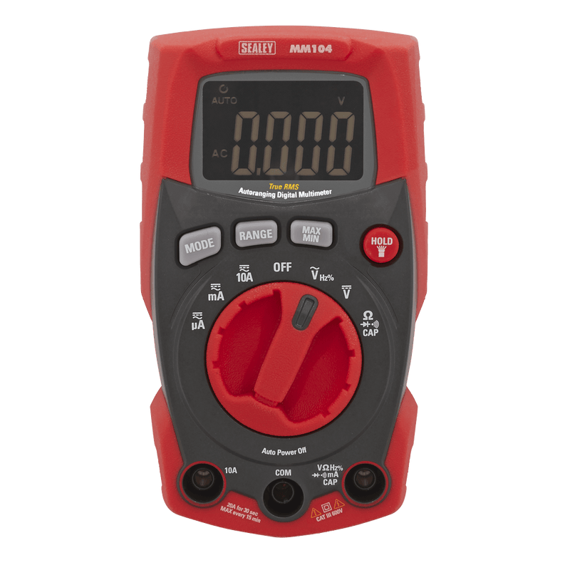 Sealey Electrics Professional Auto-Ranging Digital Multimeter-MM104 5054511978858 MM104 - Buy Direct from Spare and Square