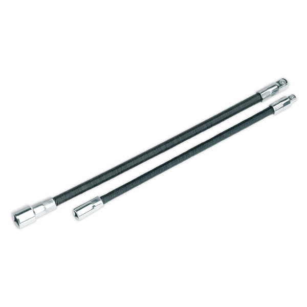 Sealey Extension Bars 2pc Flexible Extension Adaptor Set 1/4"Sq x 254mm & 3/8"Sq x 305mm-AK7342 5024209958967 AK7342 - Buy Direct from Spare and Square