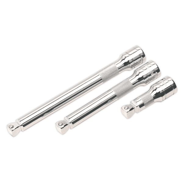 Sealey Extension Bars 3pc 1/2"Sq Drive Wobble/Rigid Extension Bar Set-AK764 5024209729048 AK764 - Buy Direct from Spare and Square