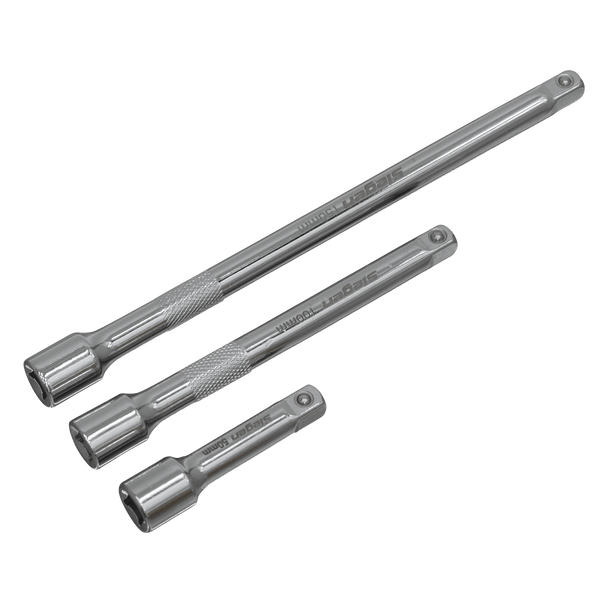 Sealey Extension Bars 3pc 1/4"Sq Drive Extension Bar Set-S0718 5054511784954 S0718 - Buy Direct from Spare and Square