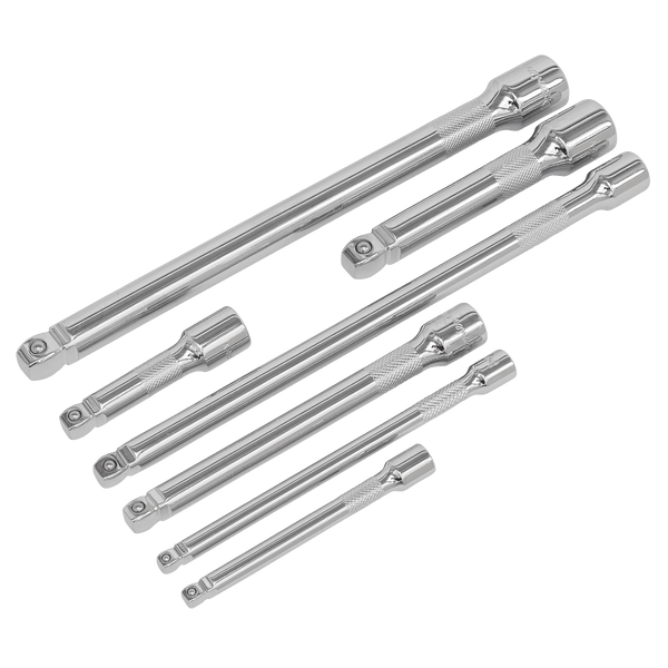 Sealey Extension Bars 7pc 1/4", 3/8" & 1/2"Sq Drive Wobble/Rigid Extension Bar Set-AK770 5024209318556 AK770 - Buy Direct from Spare and Square