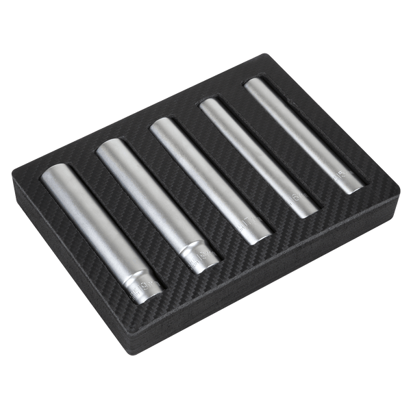 Sealey Extra-Deep Socket Set 15, 16, 17, 18 & 19mm 5pc 3/8"Sq Drive 5054630302985 SX1519 - Buy Direct from Spare and Square