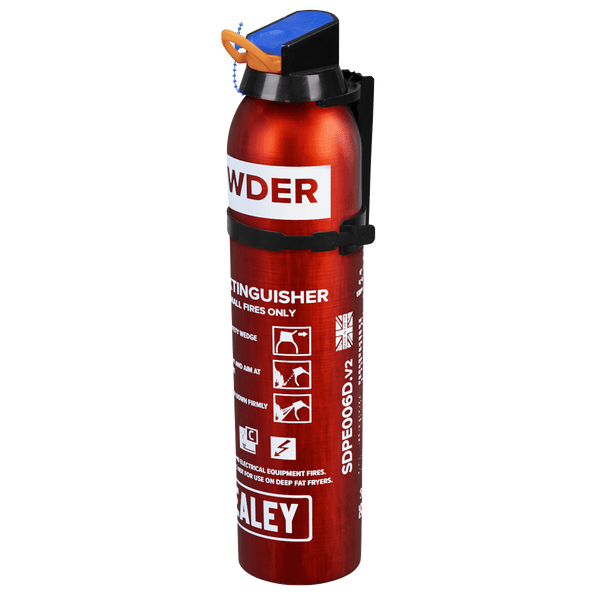 Sealey Fire Protection 0.6kg Dry Powder Fire Extinguisher - Disposable-SDPE006D 5054630283093 SDPE006D - Buy Direct from Spare and Square